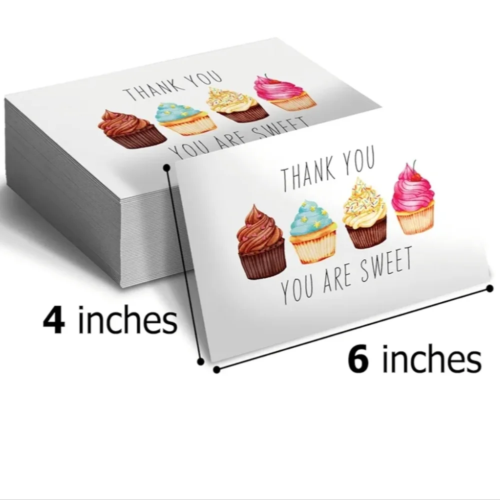 50 4x6 Sweet Thank You Insert Cards